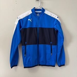 Puma Kids  Track Jacket in Blue, Black, and White large